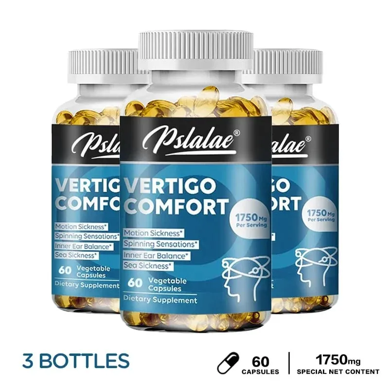 Vertigo Comfort Capsules - Inner Ear Balance Supplement - Relieves Dizziness Nausea Spinning and Shaking Feelings