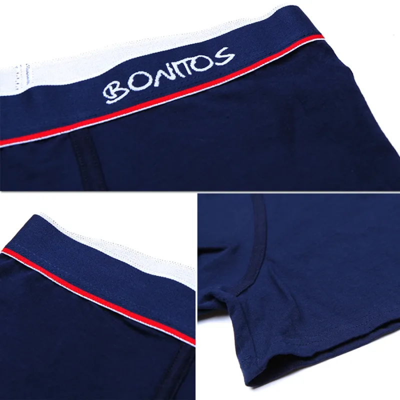 6 Pieces Solid Color Men's Panties BONITOS Letter Waistband Boxer Briefs Cotton Underwear Mens Boxers Classic Men Underpants — image 15