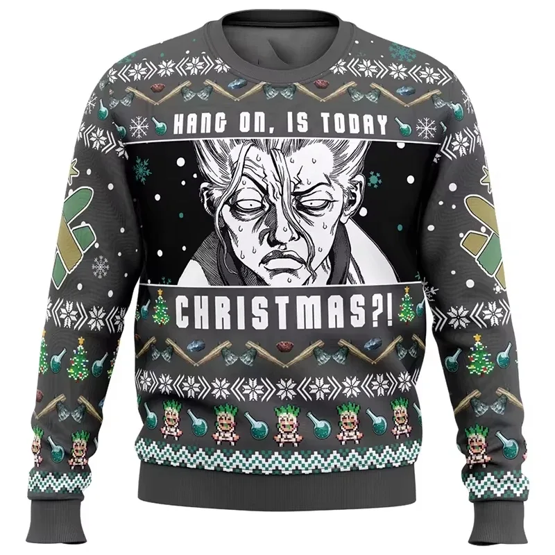 Novo suéter da moda, sucesso de vendas, com estampa de Natal do Dr. Stone, presente de Natal engraçado para homens at mulheres, m — image 10