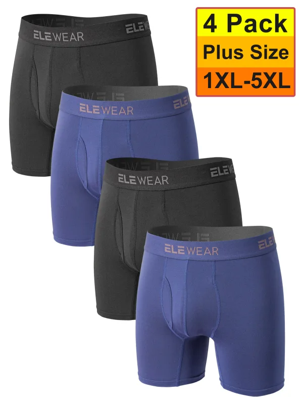 4 Pack Men Underwear With Opening Breathable Mens Boxershorts Men's Panties Underpants Plus Size 1XL-5XL Fashion Boxers Brief — image 3