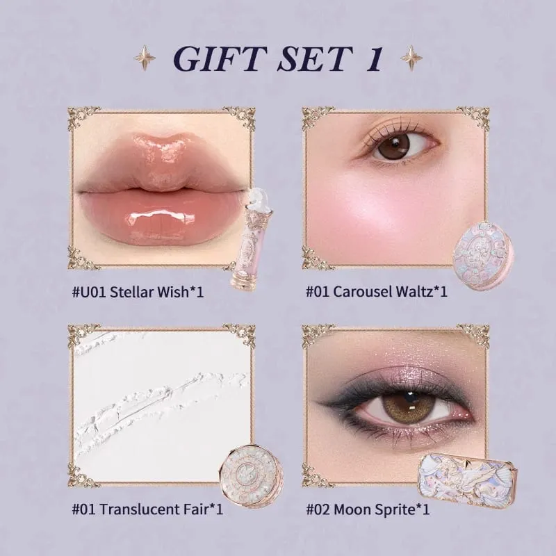 Flower Knows Knight Unicorn Σετ δώρου Σετ παλέτα μακιγιάζ Mirror Lipstick Blush Loose Setting Powder Kit De Maquillaje