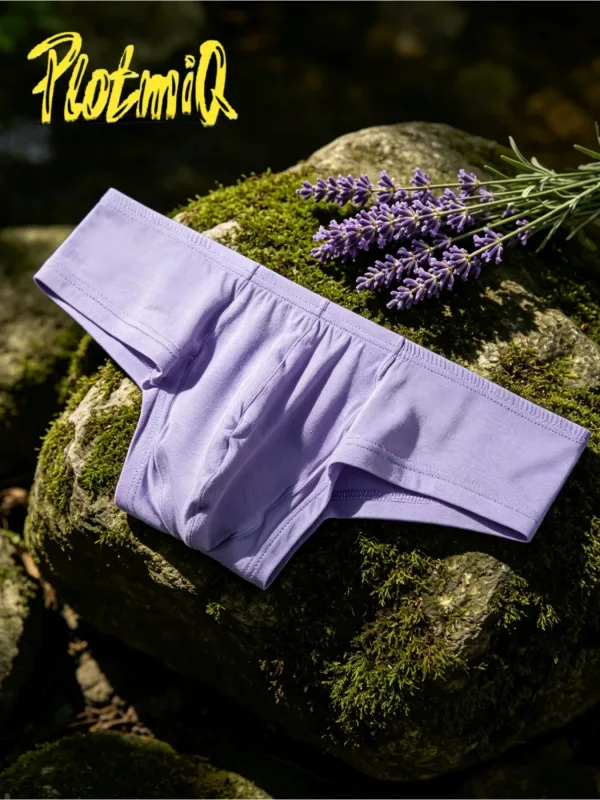 Cuecas de algodão masculinas confortáveis, 2 peças, cintura baixa, rosa, tecido macio, cintura larga, bolsa de suporte 3d, roupa íntima masculina amigável à umidade