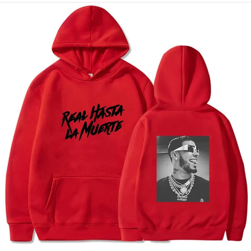 Anuel AA Printed Hoodies Sweatshirt Coat Real Hasta La Muerte casual Tracksuit Costume Lalaki Babae Damit Anime Pullover Hoodie — image 4