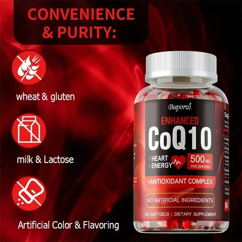 CoQ10-kiegészítő – elősegíti a szív- és érrendszeri és a szív egészségét. Antioxidáns energiát biztosít az általános egészséghez — image 5