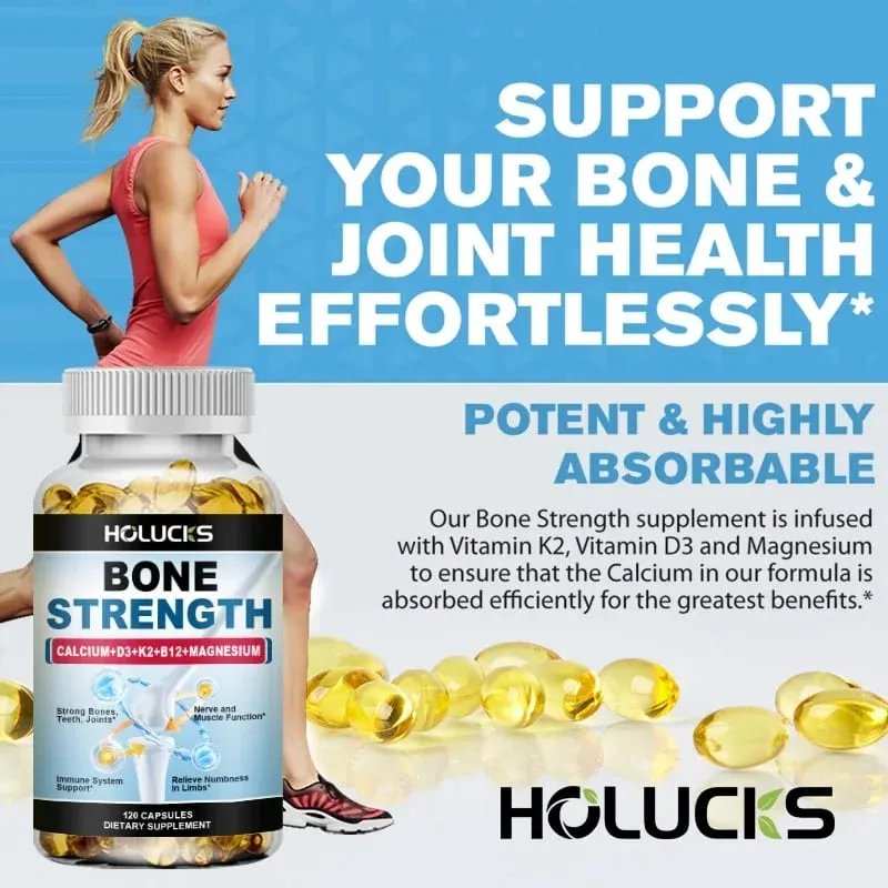 Yimiduk Advanced Bone Strength Supplement with Calcium for All-in-One Bone Strength Flexibility & Vitality Healthy Aging