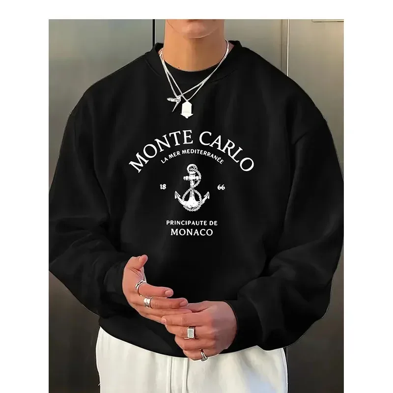 Ang bagong men's round-neck sweatshirt para sa Spring and Autumn 2026 ay kaswal at kumportable sa 3D letter pattern printing — image 9