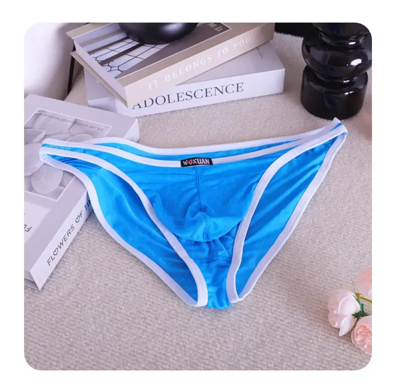 3PCS Lace Convex Briefs Men's Briefs Transparent Sexy Low Waist Mesh Quick-drying Solid Color Breathable Men Underwear — image 16