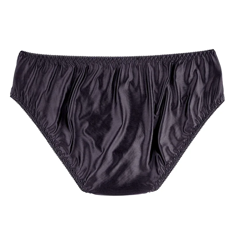Men's Sexy Briefs Comfortable Healthy Elastic Soft Pouch mid Waist Pure Underwear Men's lace shiny gay underwear — image 4