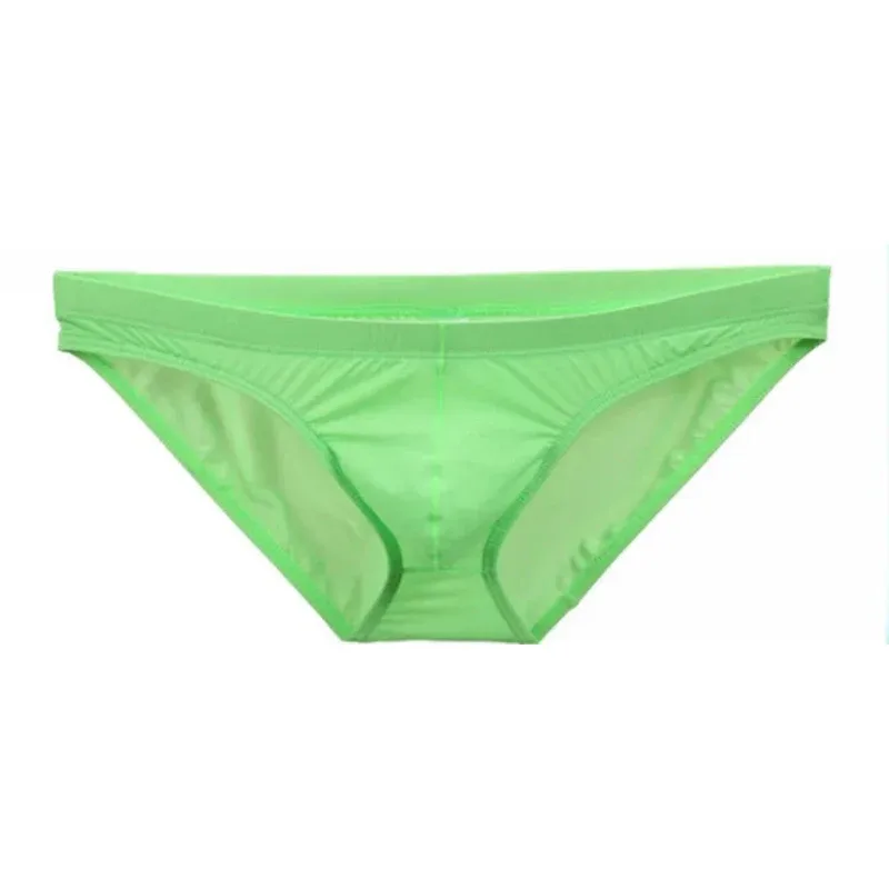 Panti ng Ice Silk ng Panlalaki Sexy na Kasuotang Panloob na Panlalaking Briefs Ultra Manipis na Translucent na Supot ng Penis Low Waist Underpants Lingerie — image 4