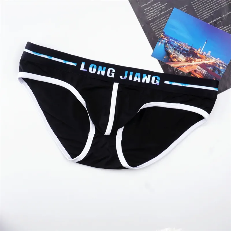 Sexy Men U Convex Underwear Slip Breathable Letters Waistband Ice Silk Briefs Plus Size Male Panties S-XL — image 24