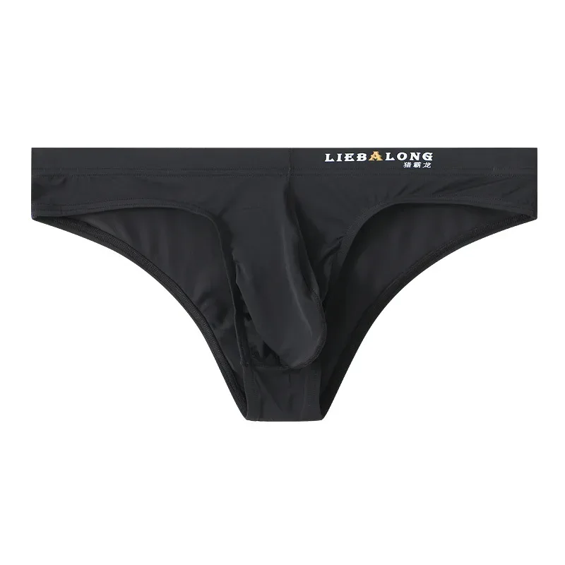 Panlalaking Briefs Bikini Sexy Underwear Men Ice Silk Penis Pouch Briefs Cuecas Calzoncillos Hombre Slip Gay Solid Lingerie ng Lalaki