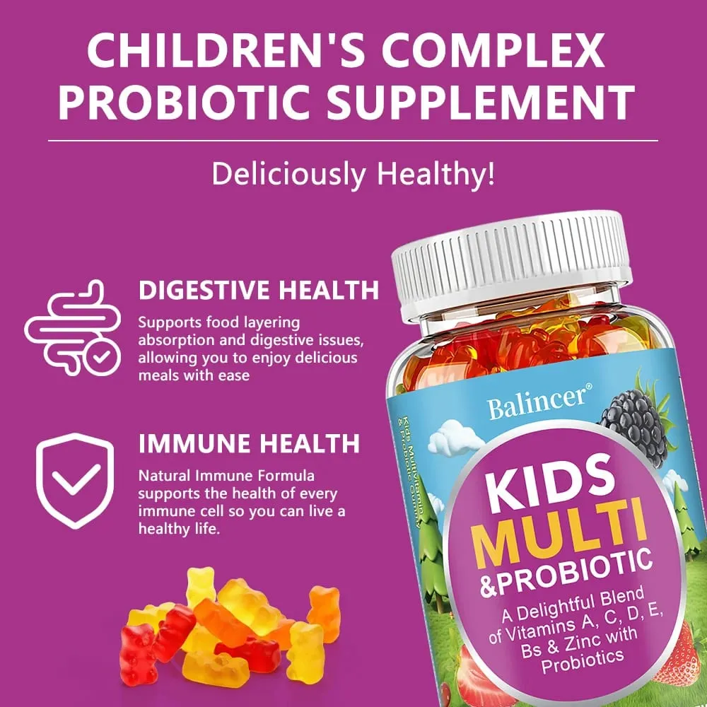 Organic Kids Multivitamin Gummies with Vitamins A C D E Zinc Probiotics Promotes Digestion and Enhances Immunity — image 4