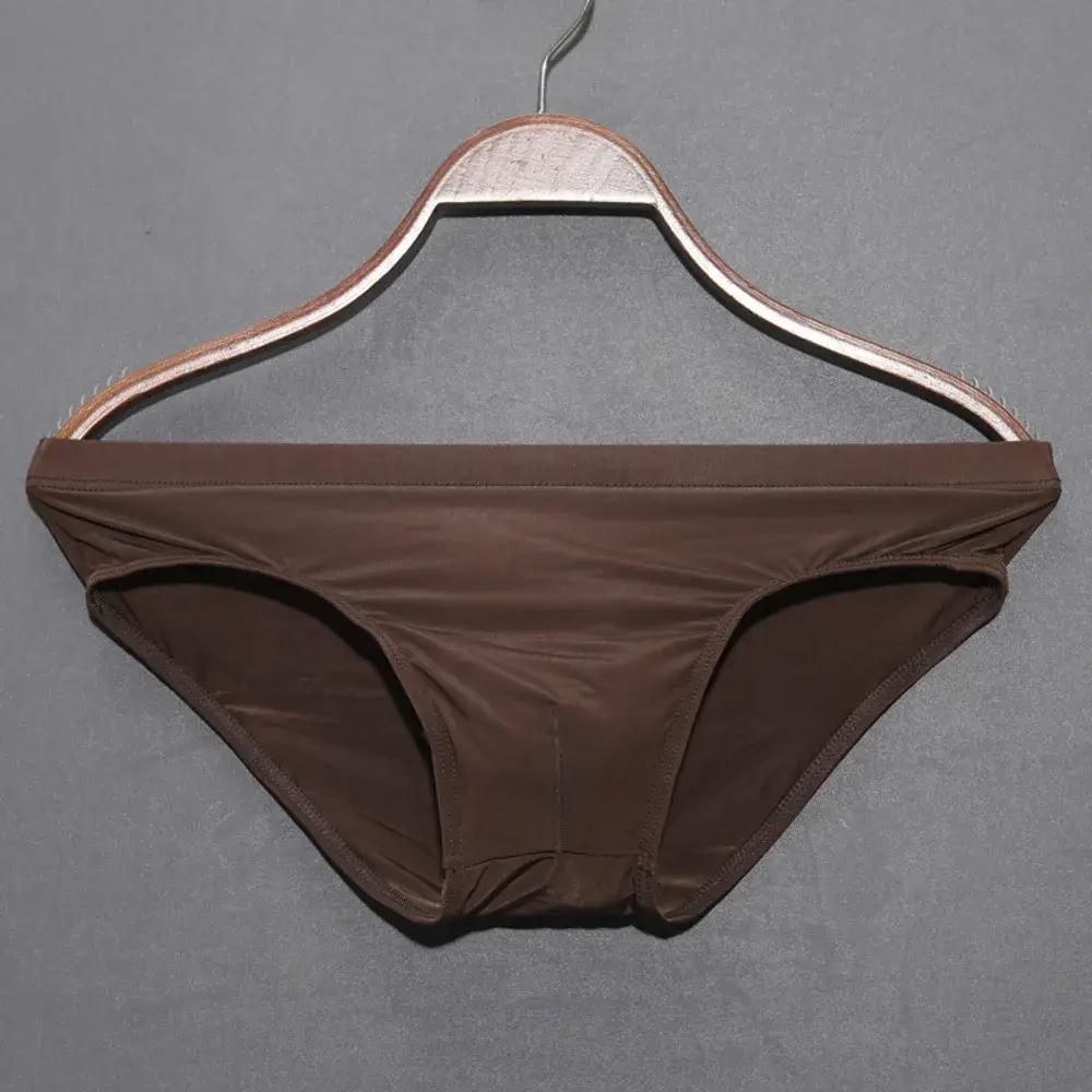 Men's Ice Silk Breathable Briefs Skin Friendly Lingerie Transparent Triangle Pants Mens Sexy Underwear Stretch Male Sexy Panties