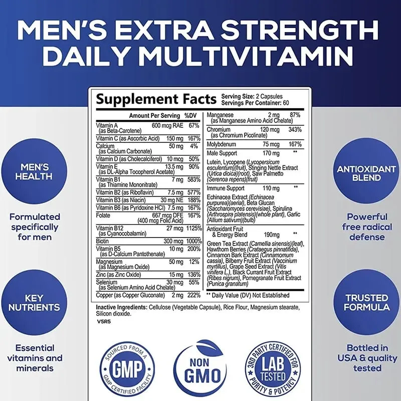 Men's Multivitamin Supplement - Enhance Immunity Boost Energy and Endurance Promote Overall Health — image 2