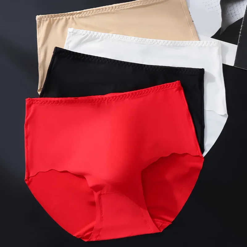 Men Ultra-Thin Briefs Seamless Ice Silk Plus Size Briefs 3D Bulge Pouch Solid Underwear High-Waisted Breathable Panties — image 7