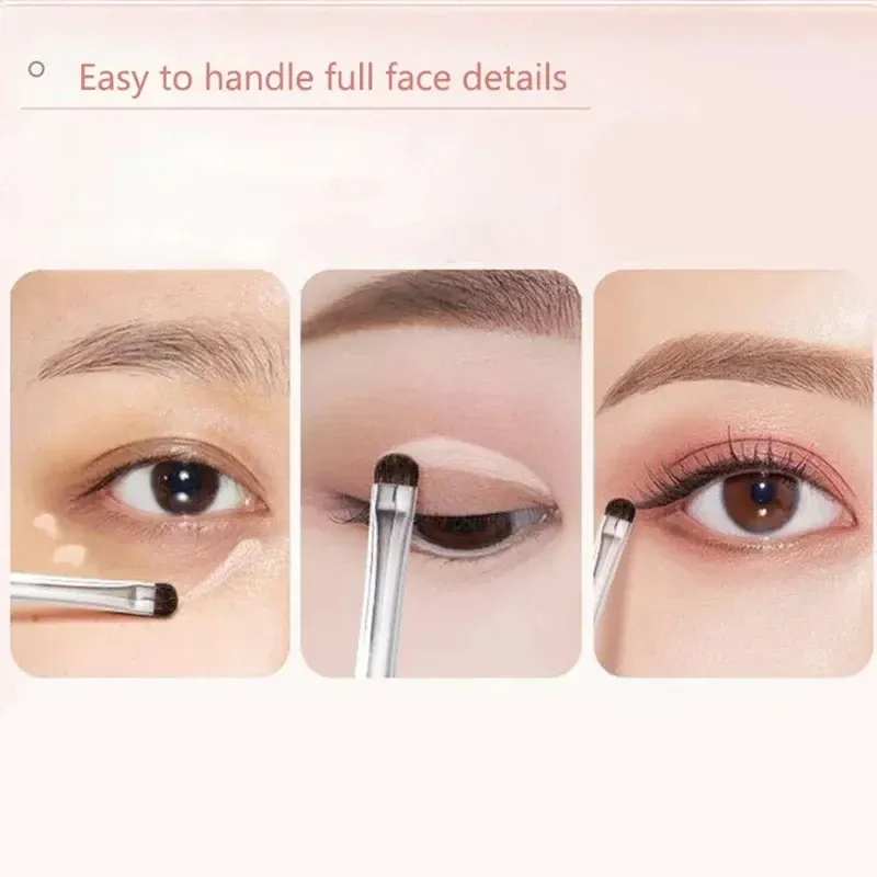 Ensemble de pinceaux de maquillage pour fard à paupières, poils de cheval doux, surligneur de paupières, ver à soie couché, outils de maquillage pour les yeux, 2/4 pièces