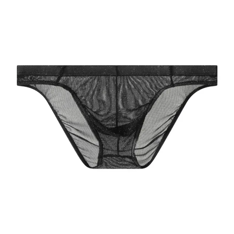 Lingerie Men Mesh Triangle Panties Low Waist Breathable Men Thin Briefs Transparent Thin Soft Underwear for Men Daily Wear — image 2