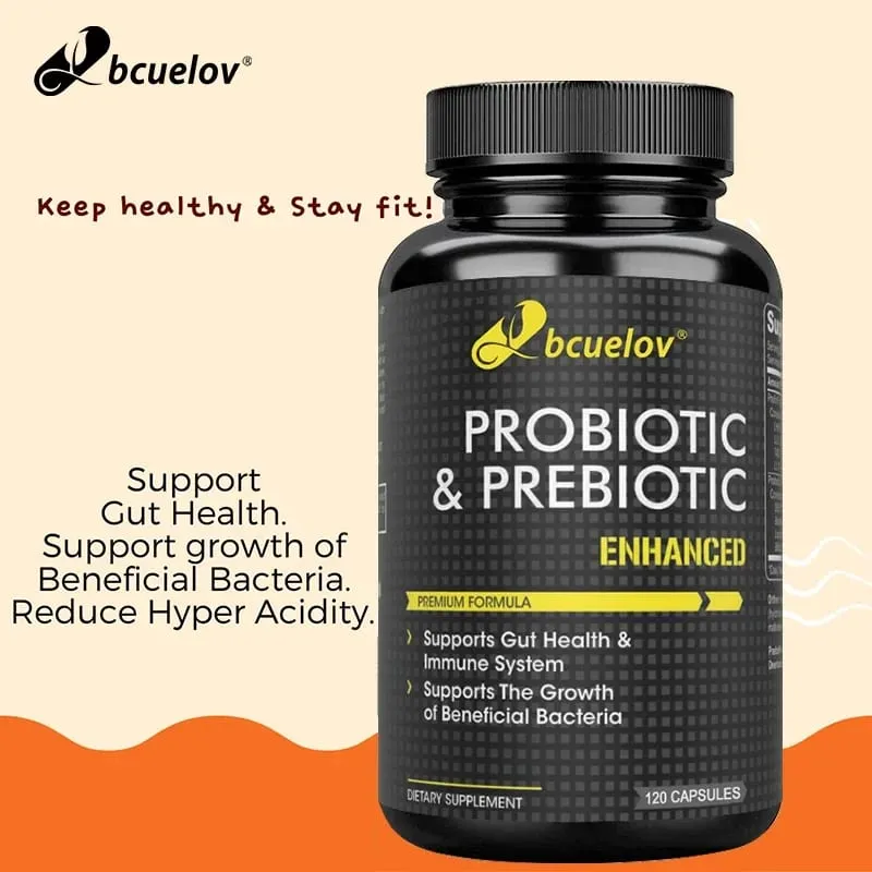 Probiotics and Prebiotics Support Gut Health and The Immune System Relieve Constipation Bloating Bad Breath Acne & Blemishes