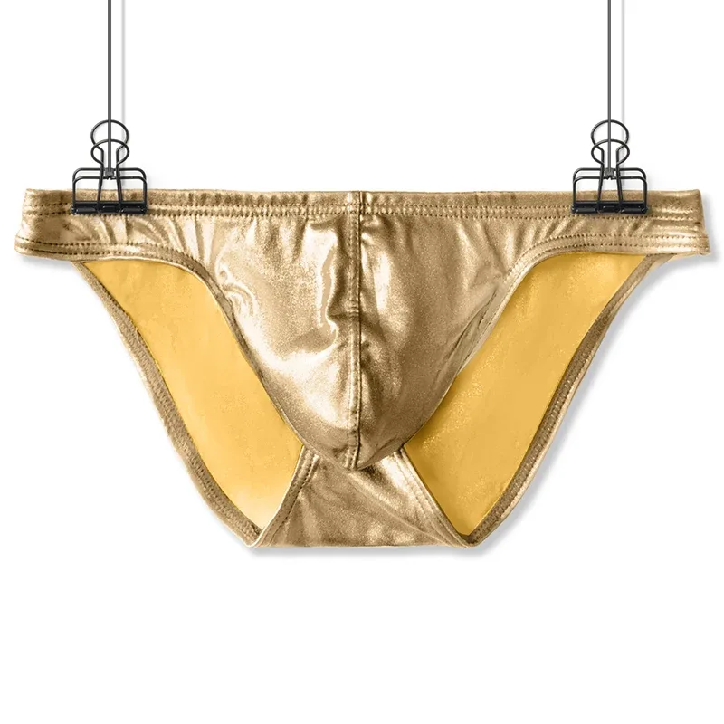Men's Fashion Low Waist Imitation Leather Briefs with U Convex Pouch Sexy Underwear Lingerie 3PCS/2PCS/1PC Set — image 10