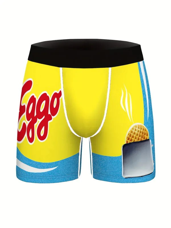 3 db Random Snack Rajzfilm mintás Férfi Alsónadrág Ice Silk Cool Gyorsan száradó és lélegző férfi fehérnemű
