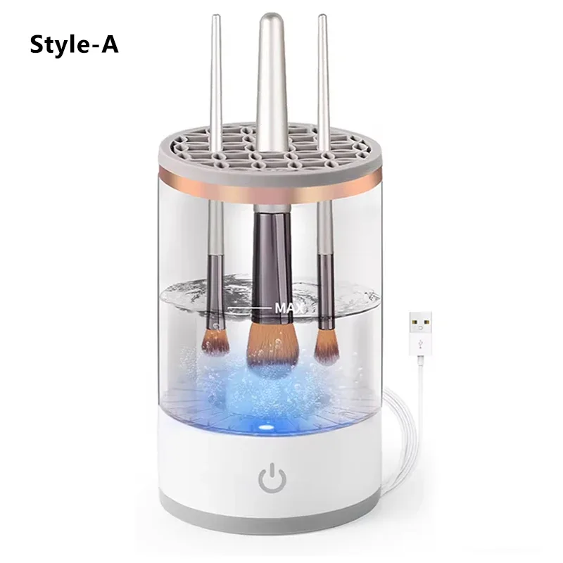 Nettoyeur de pinceaux de maquillage Portable USB 3 en 1, brosses cosmétiques électriques, outil de séchage, lavage automatique, nettoyeur de maquillage pour femmes