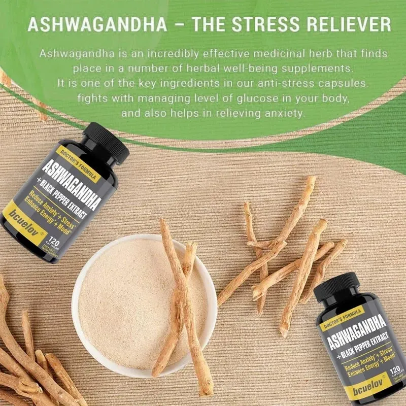 Ashwagandha + Black Pepper Extract Capsules Helps Improve Energy and Mood Reduce Anxiety and Stress Promotes Nerve Health — image 6