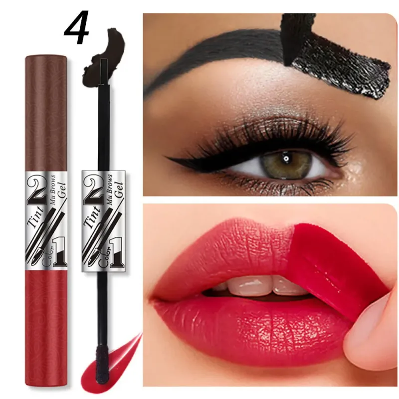 2in1 κραγιόν κραγιόν φρυδιών διπλής κεφαλής Tearable Lip Gloss Sexy Smooth Contour αδιάβροχο μακράς διαρκείας Lipgloss μακιγιάζ — image 10