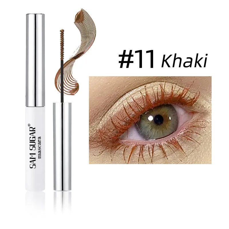 Colorful Slender Mascara Waterproof Fast Drying Curling Eyelashes Multicolor Lashes Makeup Long Lasting Blue Green Cosmetics — image 14