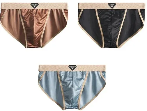 1/3 STK Herrbyxor Ice Silk Satinliknande underbyxor Herrkalsonger Sommar andas snabbtorkande trosor Sexiga U-påse underkläder