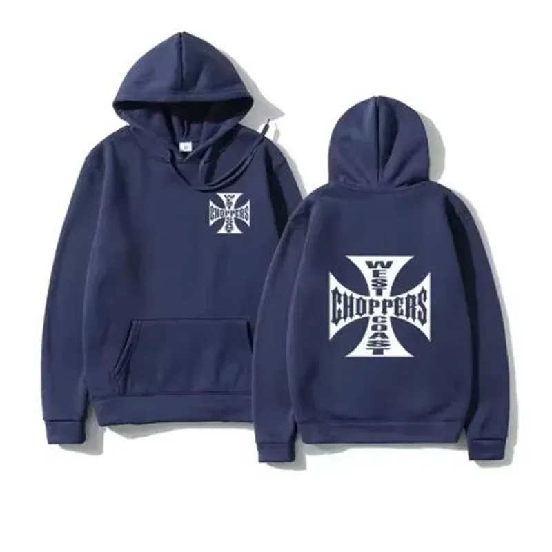 West Coast Iron Cross Choppers Naka - print na Men's Hooded Fashion Cool Sweatshirt Unisex Fashion Fleece Oversized Hoodie Streetwear — image 8
