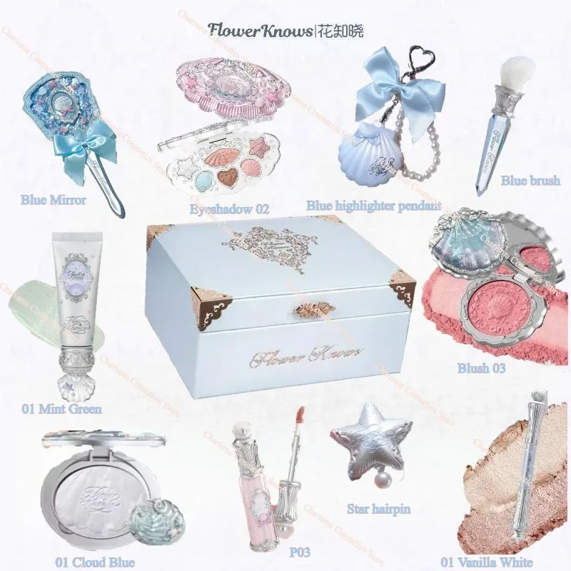 Flower Knows Shells Pearl Eyeshadow Essence Lèvres Miel Blush Joue Maquillage Avant 11 pièces ensemble