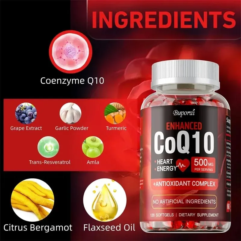 CoQ10-kiegészítő – elősegíti a szív- és érrendszeri és a szív egészségét. Antioxidáns energiát biztosít az általános egészséghez — image 3