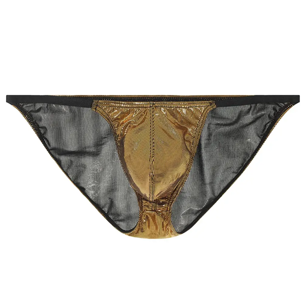 Fashion Men's Underwear Bright Low Waist Briefs Breathable Lingerie Underpants — image 5