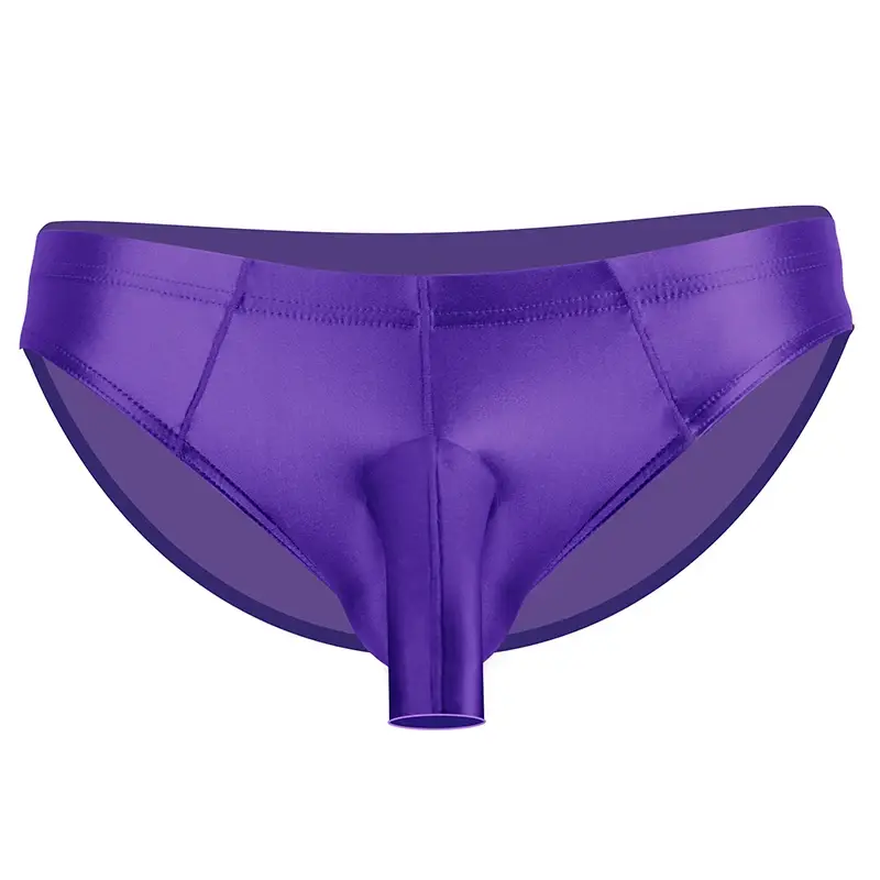 High Elastic Bikini Briefs gay Men's glossy underwear open Pouch Panties Men Smooth gay underwear — image 27