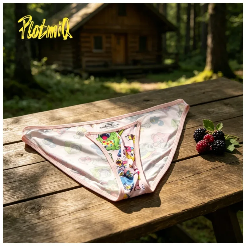 1PCS Full Print Cartoon Graffiti Men Briefs Soft Fabric Wide Waistband 3D U Pouch Low Rise Close Fit Mens Underwear — image 1