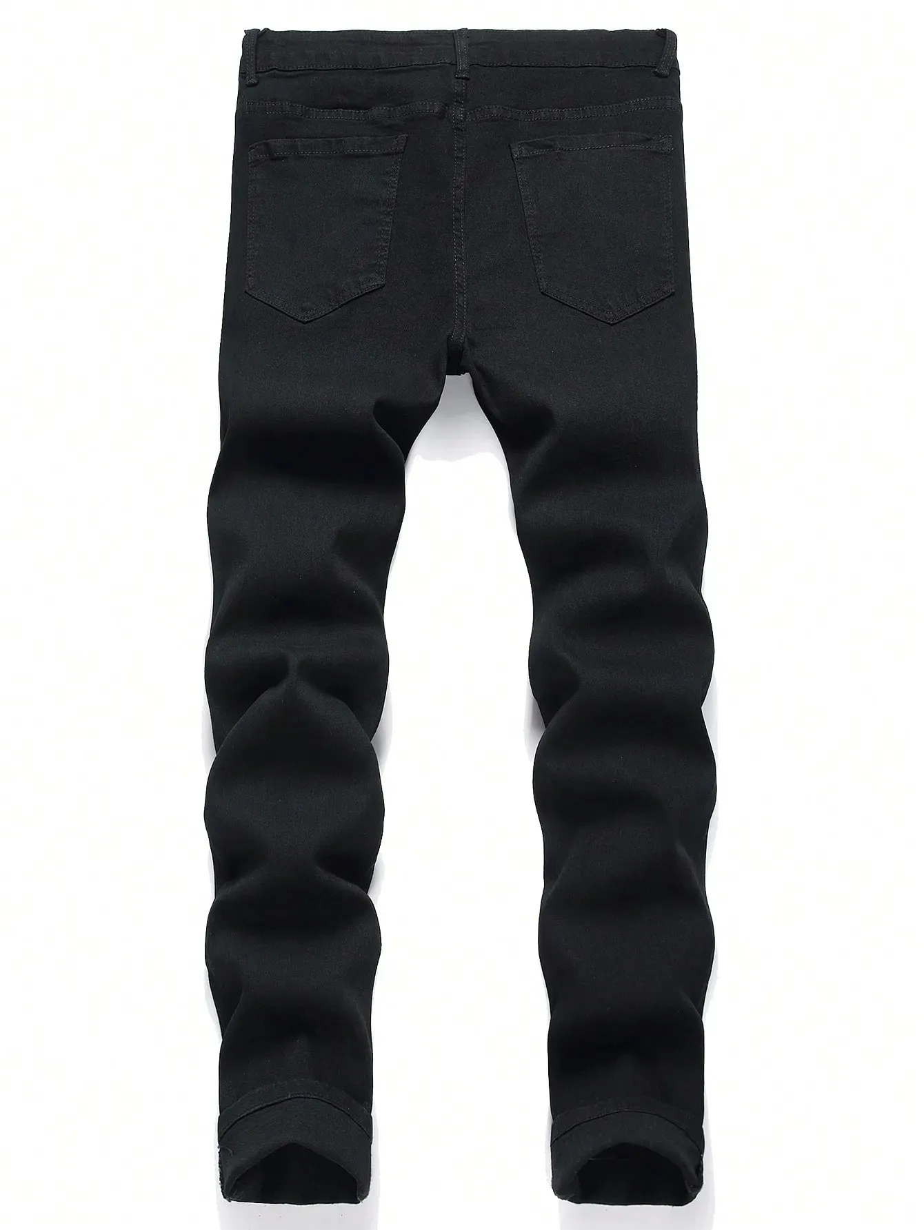 Férfi nagy nyúlású tömör fekete farmer farmer Skinny Slim Fit farmer nadrág Férfi klasszikus alkalmi hétköznapi üzleti utcai nadrág — image 3