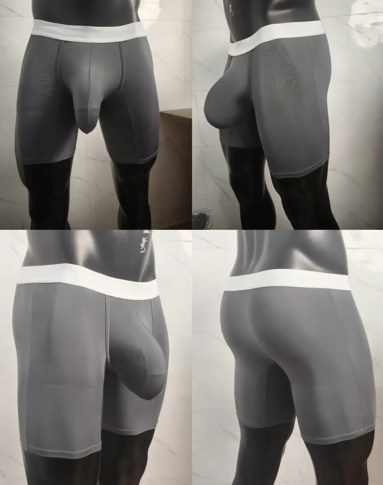 Men Ice Silk Boxer Briefs Deep U Convex Pouch Breathable Cool Quick Dry Sports Running Underwear Anti Chafe Seamless Underpants — image 25