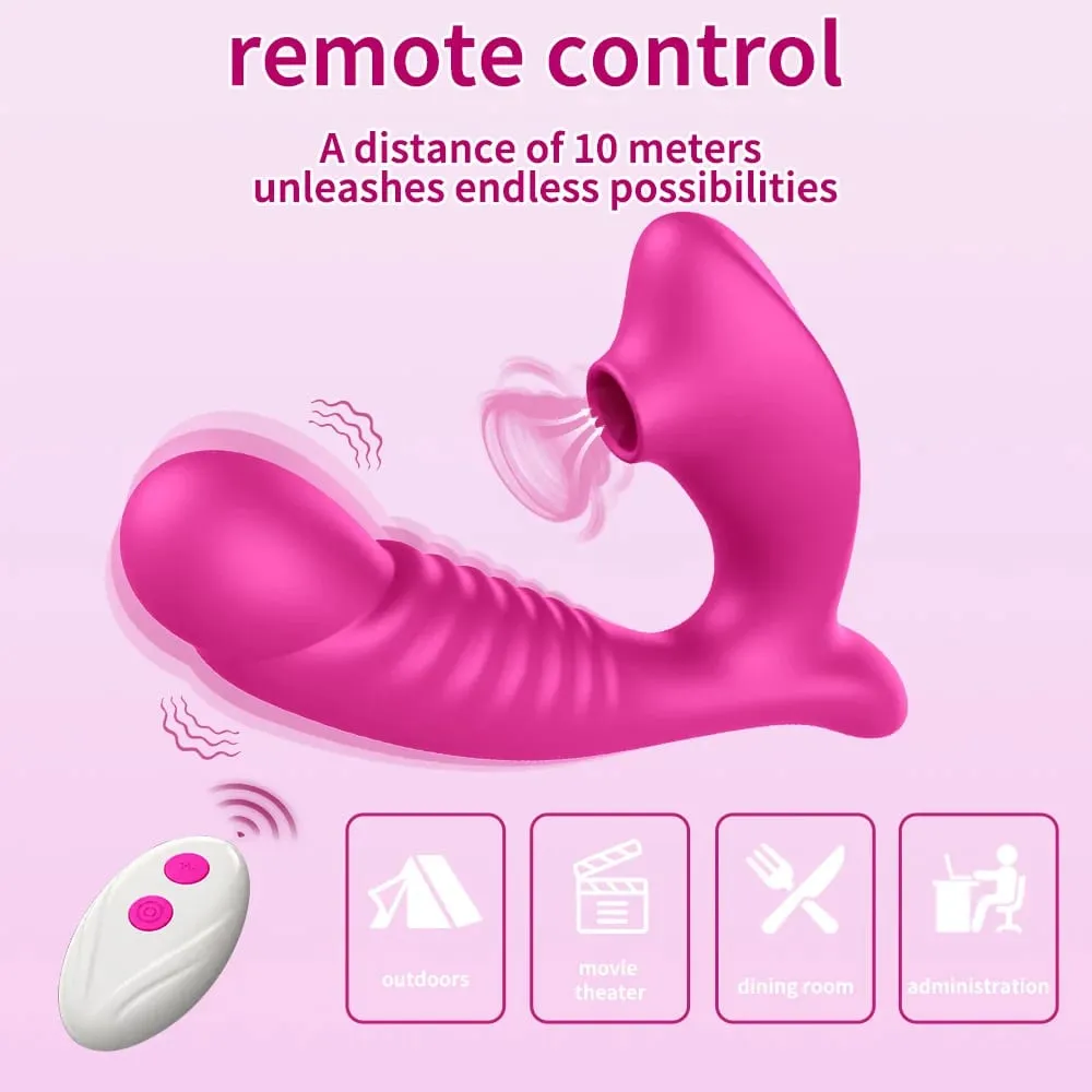 2 AZ 1-BEN nyomószívó vibrátor női vagina G-pont 10 üzemmódú vibráló mellbimbó Clitorális masszírozó szexjáték női párnak — image 6