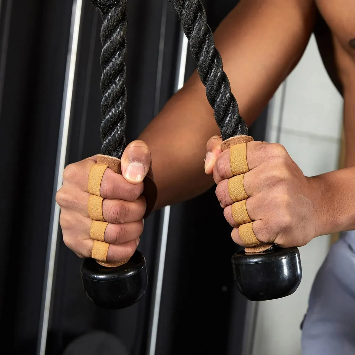 Bőr Súlyemelő Edzőkesztyű Tenyérvédő Női Férfi Fitness Sport Torna Fogantyúk Felhúzások Súlyemelő edzés — image 3