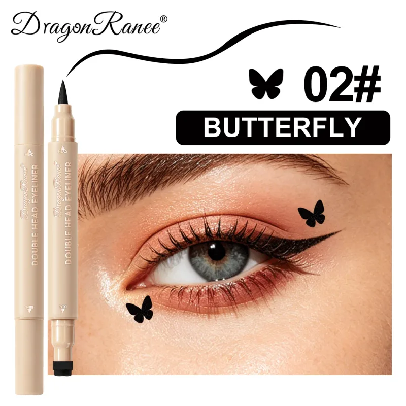 Love Star Butterfly Liquid Eyeliner με διπλό άκρο, αδιάβροχο και χωρίς μουντζούρες, γρήγορο στέγνωμα 2 σε 1 Πολύχρωμο μακιγιάζ Stamp Eye Line Pen — image 12