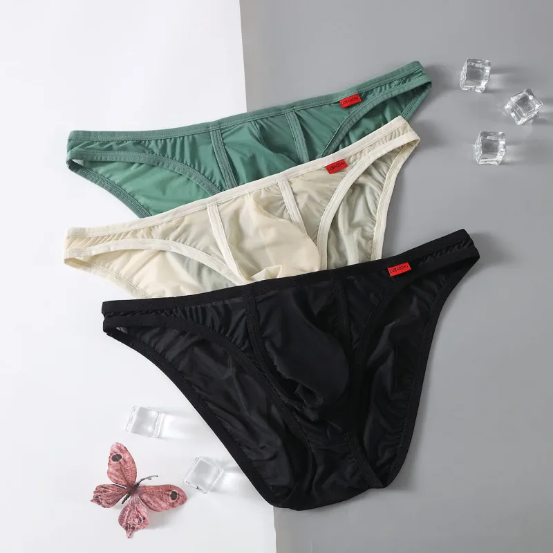 Ultra Thin Men's Underwear Large Pockets Triangular Underpants Transparent Lightweight Briefs — image 12