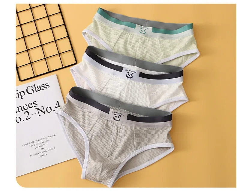 Nova calcinha masculina meninos sexy roupa interior adolescente calcinha de algodão calças triângulo tamanho grande simples respirável fina maré shorts — image 17