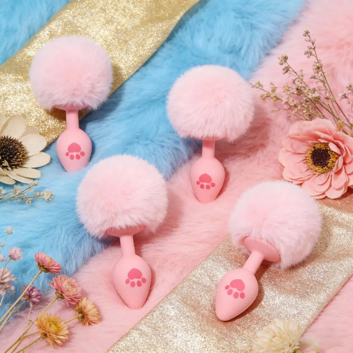 4 Sizes Cute Pink Cat's Paw Print Silicone Anal Plug Soft Tail Butt Plug Adult Game Anal Beads Erotic Cosplay Sex Toys For Women — image 4