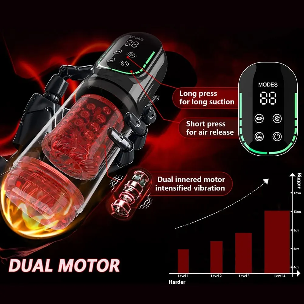 Automatic male Masturbator Pocket Cat 7 push Rotary vibration Suck Lick Stroking vacuum pump and LCD Screen Penis pump Adult toy — image 5
