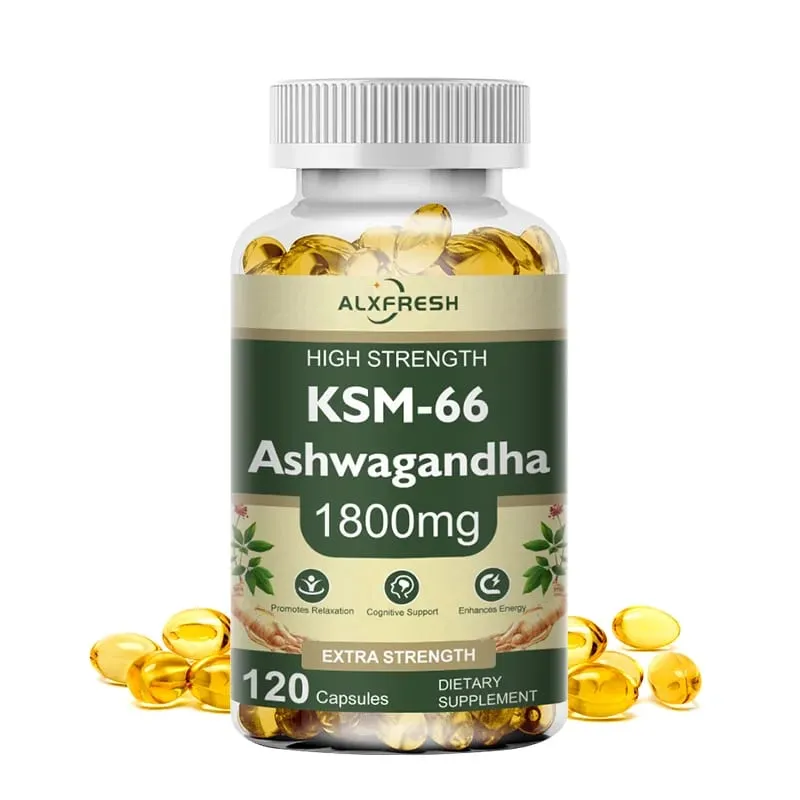 KSM-66 Organic Ashwagandha kapszula cinkkel | GMO-mentes vegán | Prémium Formula Egészség-kiegészítő