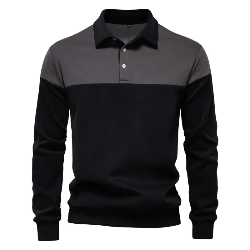 Nova primavera masculina com capuz de mistura de algodão em bloco colorido para negócios estilo casual moletom de manga comprida