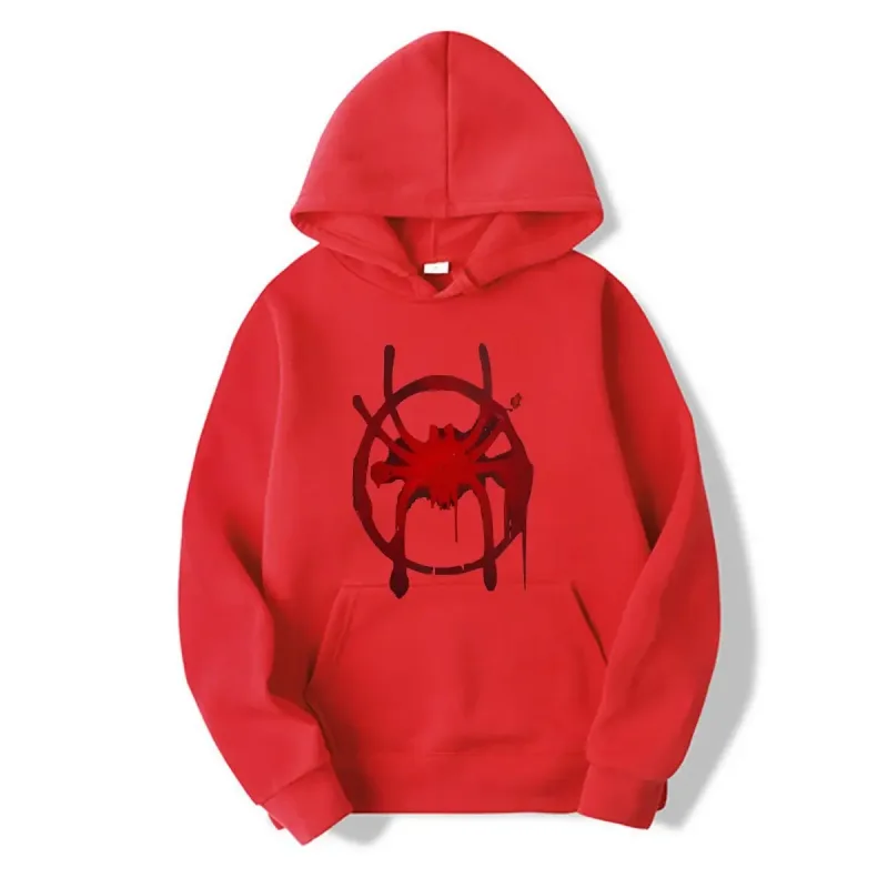 Sportkläder för män och kvinnor. Ny svart huvtröja. Miles Morales Spider Symbol Print Sweatshirt för män. — image 8
