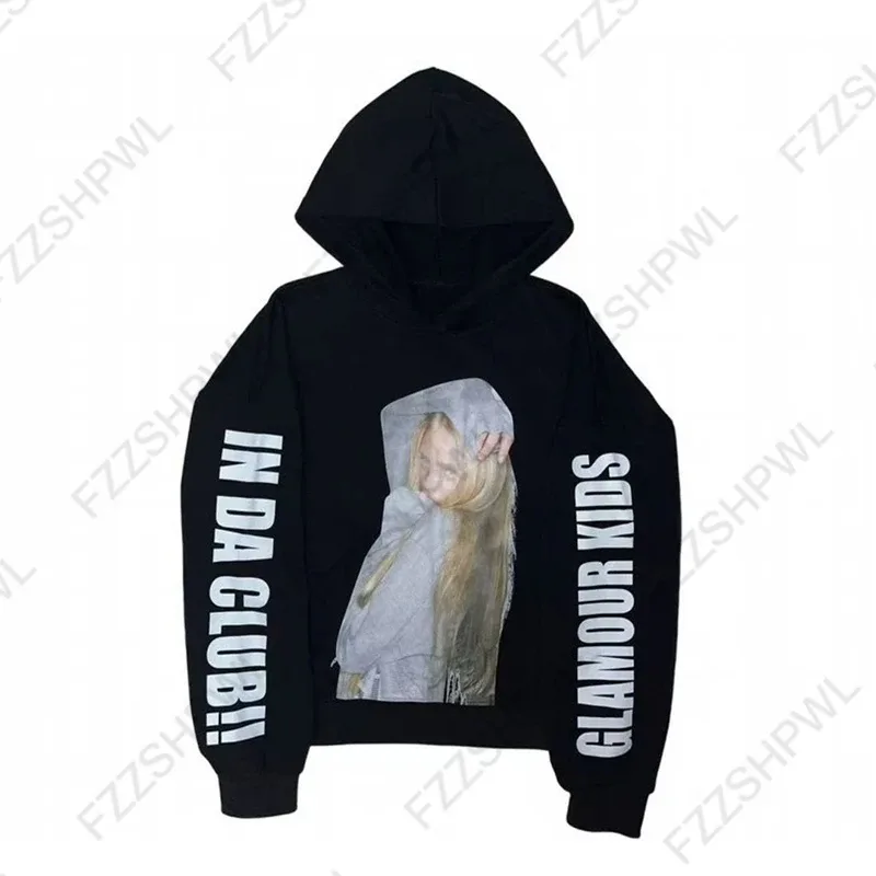 Y2k retro estética unissex moletom com capuz solto casual moda chique impressão básica esportes moletom grunge punk hip hop gótico streetwear