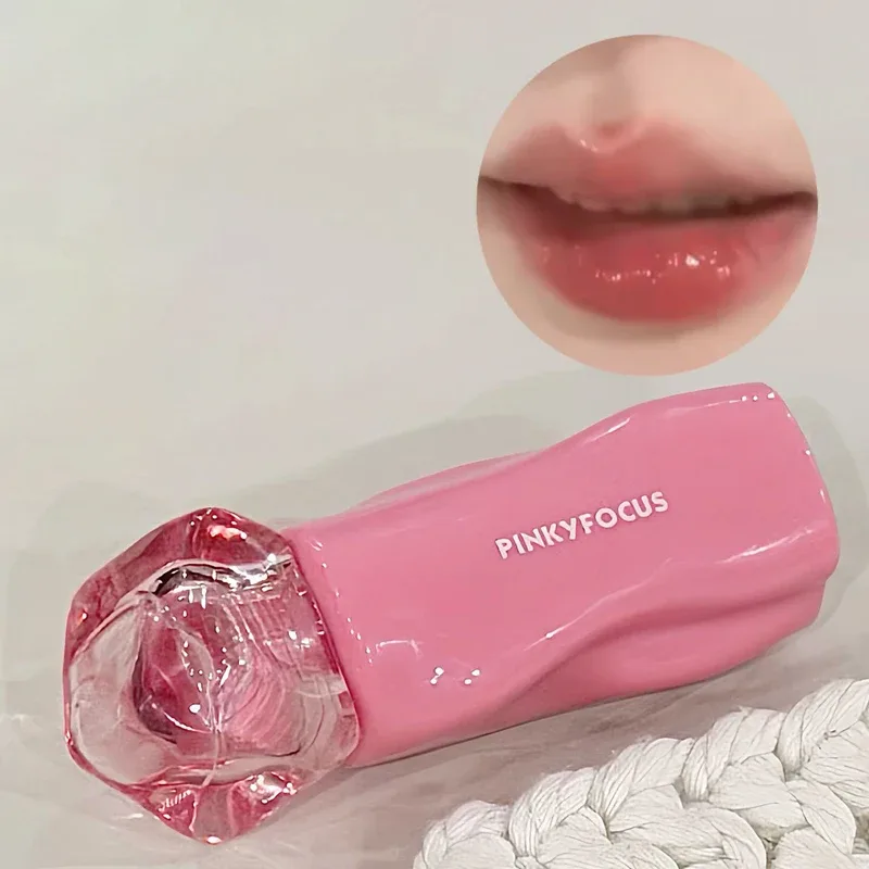 Pinkyfocus Lipstick Glossy Mirror Lip Gloss Moisturizing Hydrating Juicy Nude Lip Tint LongLasting Daily Natural Makeup Lipstick