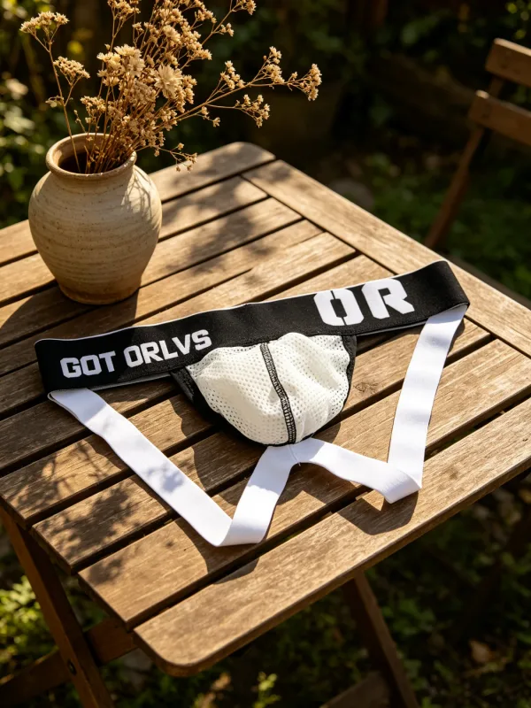Cueca masculina de malha g string, roupa íntima com letras impressas em contraste, cintura elástica larga, contorno 3d, bolsa em u, material de malha fina sofisticado — image 13